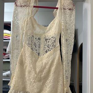For Love And Lemons Cream Lace Dress